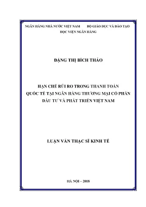 Hạn chế rủi ro trong thanh toán quốc tế tại ngân hàng thương mại cổ phần đầu tư và phát triển việt nam