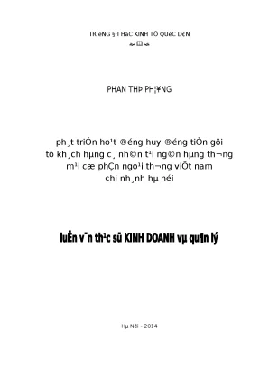 Phát triển hoạt động huy động tiền gửi từ khách hàng cá nhân tại ngân hàng thương mại cổ phần ngoại thương việt nam chi nhánh hà nội