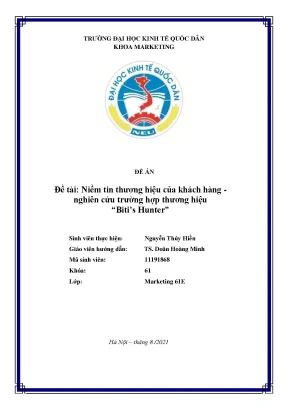 Đề tài niềm tin thương hiệu của khách hàng nghiên cứu trường hợp thương hiệu bitis hunter