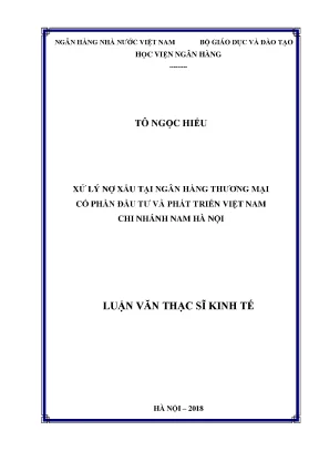 Xử lý nợ xấu tại ngân hàng thương mại cổ phần đầu tư và phát triển việt nam chi nhánh nam hà nội