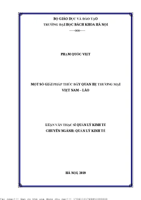 Một số giải pháp thú đẩy quan hệ thương mại việt nam lào