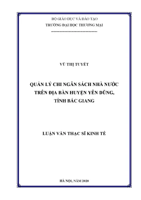 Quản lý chi ngân sách nhà nước trên địa bàn huyện yên dũng tỉnh bắc giang
