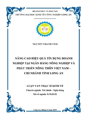 Nâng cao hiệu quả tín dụng doanh nghiệp tại ngân hàng nông nghiệp và phát triển nông thôn việt nam chi nhánh tỉnh long an