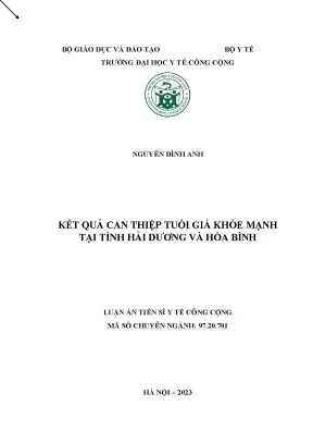 Luận án kết quả can thiệp tuổi già khỏe mạnh tại tỉnh hải dương và hòa bình