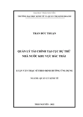 Quản lý tài chính tại cục dự trữ nhà nước khu vực bắc thái