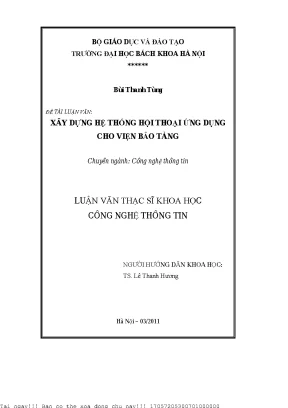 Xây dựng hệ thống hội thoại ứng dụng ho viện bảo tàng