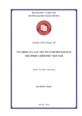 Tác động của các yếu tố vĩ mô đến lợi suất trái phiếu chính phủ việt nam