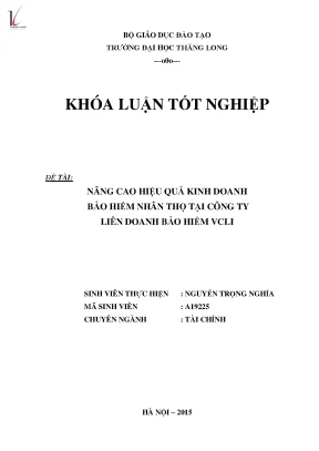 Nâng cao hiệu quả sử kinh doanh bảo hiểm nhân thọ tại công ty liên doanh bảo hiểm vcli