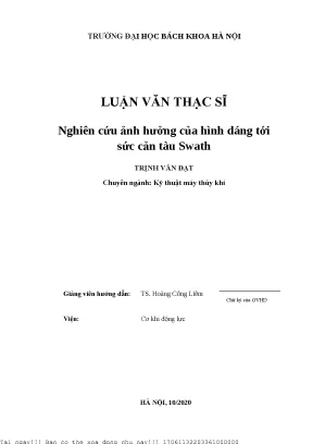 Nghiên ứu ảnh hưởng ủa hình dáng tới sứ ản tàu swath