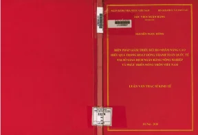 Biện pháp giảm thiểu rủi ro nhằm nâng cao hiệu quả trong hoạt động thanh toán quốc té tại sở giao dịch ngân hàng nông nghiệp và phát triển nông thôn việt nam