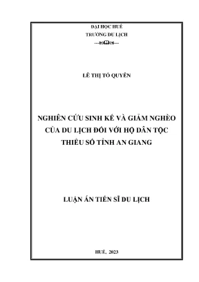 Nghiên cứu sinh kế và giảm nghèo của du lịch đối với hộ dân tộc thiểu số tỉnh an giang