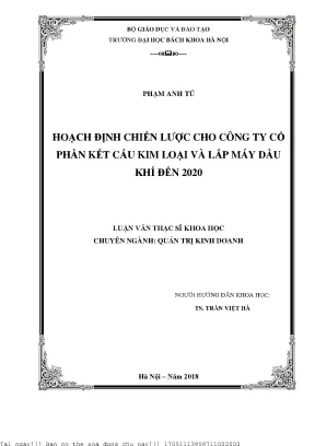 Hoạh định chiến lược cho công ty cổ phần kết cấu kim loại và lắp máy dầu khí đến 2020