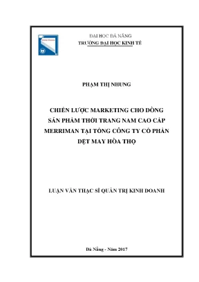Chiến lược marketing cho dòng sản phẩm thời trang nam cao cấp merriman tại tổng công ty cổ phần dệt may hòa thọ