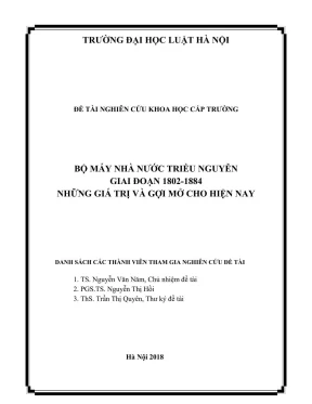 Đề tài nghiên cứu khoa học cấp trường bộ máy nhà nước triều nguyễn giai đoạn 1802 1884 những giá trị và gợi mở cho hiện nay