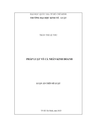 Pháp luật về cá nhân kinh doanh