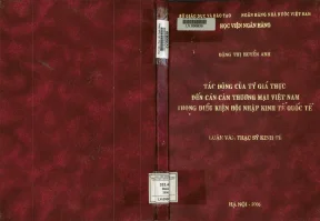 Tác động của tỷ giá thực đến cán cân thương mại việt nam trong điều kiện hội nhập kinh tế quốc tế
