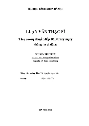 Tăng cường chuyển tiếp d2d trong mạng thông tin di động