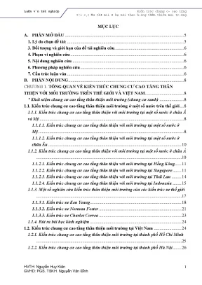 Kiến trúc chung cư cao tầng tại các khu đô thị mới ở hà nội theo hướng thân thiện môi trường