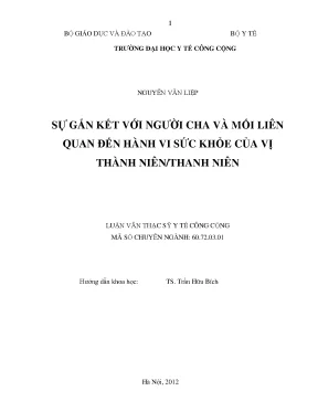 Luận văn sự gắn kết của người cha và mối liên quan đến hành vi sức khỏe của vị thành niên thanh niên