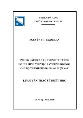 Phong cách hồ chí minh với việc xây dựng đội ngũ cán bộ thành phố đà nẵng hiện nay