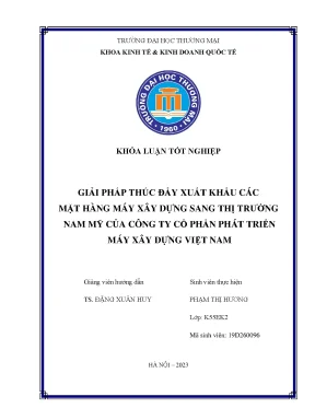 Giải pháp thúc đẩy xuất khẩu các mặt hàng máy xây dựng sang thị trường nam mỹ của công ty cp phát triển máy xây dựng việt nam vinacoma jsc