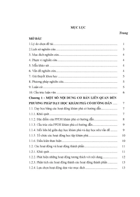 Luận văn thạc sĩ vận dụng phương pháp dạy học khám phá có hướng dẫn trong dạy học giải phương trình lượng giác lớp 11 ở trường trung học phổ thông ban nâng cao
