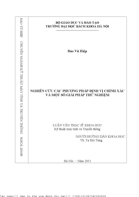 Nghiên ứu á phương pháp định vị hính xá và một số giải pháp thử nghiệm