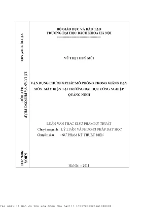 Vận dụng phương pháp mô phỏng trong giảng dạy môn máy điện tại trường đại họ công nghiệp quảng ninh