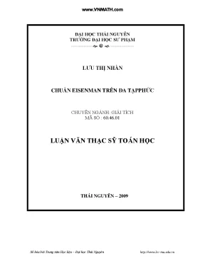 Chuẩn eisenman trên đa tạp phức