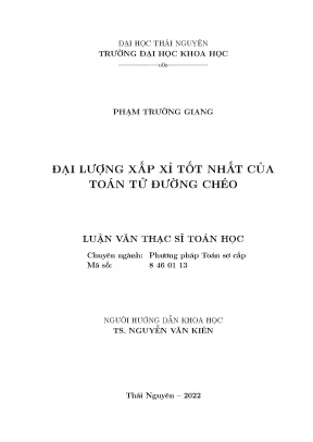 Đại lượng xấp xỉ tốt nhất của toán tử đường chéo