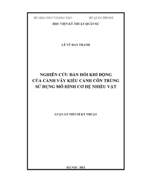 Nghiên cứu đàn hồi khí động của cánh vẫy kiểu cánh côn trùng sử dụng mô hình cơ hệ nhiều vật