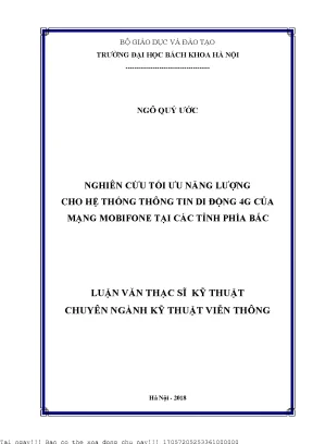 Nghiên ứu tối ưu năng lượng cho hệ thống thông tin di động 4g của mạng mobifone tại các tỉnh phía bắc