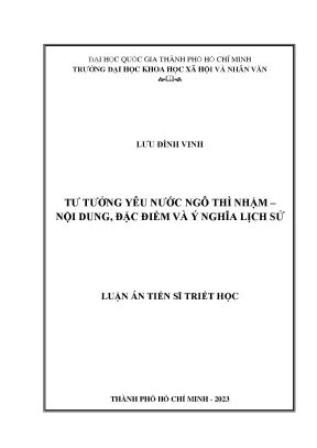 Tư tưởng yêu nước ngô thì nhậm nội dung đặc điểm và ý nghĩa lịch sử