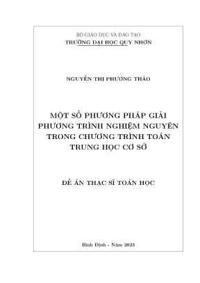 Một số phương pháp giải phương trình nghiệm nguyên trong chương trình toán trung học cơ sở