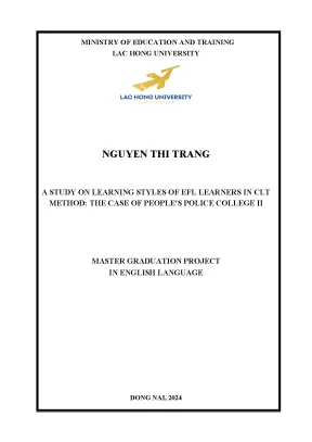 A study on learning styles of efl learners in clt method the case of peoples police college ii