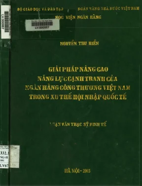 Giải pháp nâng cao năng lực cạnh tranh của ngân hàng công thương việt nam trong xu thế hội nhập quốc tế