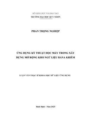 Ứng dụng kỹ thuật học máy trong xây dựng mở rộng kho ngữ liệu bana kriêm