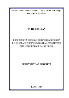 Hoạt động tín dụng khách hàng doanh nghiệp tại ngân hàng thương mại cổ phần công thương việt nam chi nhánh hai bà trưng