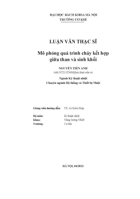 Mô phỏng quá trình cháy kết hợp giữa than và sinh khối