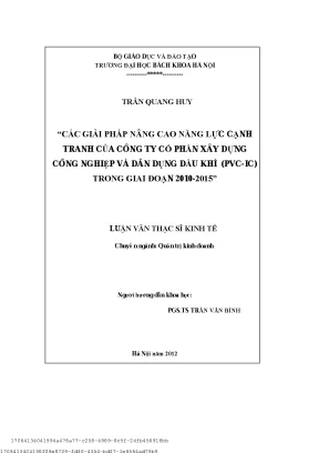 Cá giải pháp nâng ao năng lự ạnh tranh ủa công ty cổ phần xây dựng công nghiệp và dân dụng dầu khí pvc ic giai đoạn 2010 2015