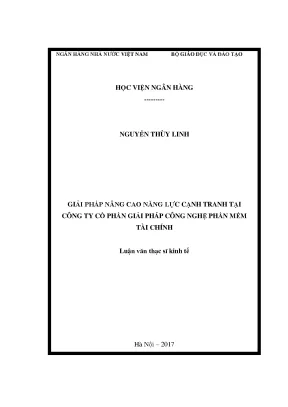 Giải pháp nâng cao năng lực cạnh tranh tại công ty cổ phần công nghệ phần mềm tài chính luận văn thạc sỹ kinh tế