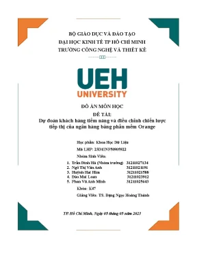 Dự đoán khách hàng tiềm năng và điều chỉnh chiến lượctiếp thị của ngân hàng bằng phần mềm orange