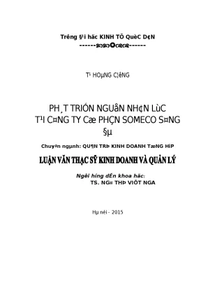 Phát triển nguồn nhân lực tại công ty cổ phần someco sông đà1