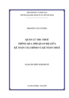 Luận án tiến sĩ kinh tế quản lý thu thuế thông qua mối quan hệ giữa kế toán tài chính kế toán thuế