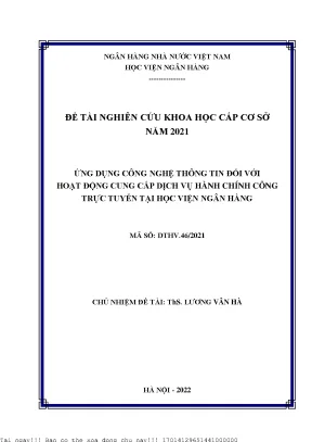 Ứng dụng công nghệ thông tin đối với hoạt động cung cấp dịch vụ hành chính công trực tuyến tại học viện ngân hàng
