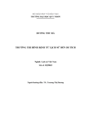 Trường thi bình định từ lịch sử đến di tích
