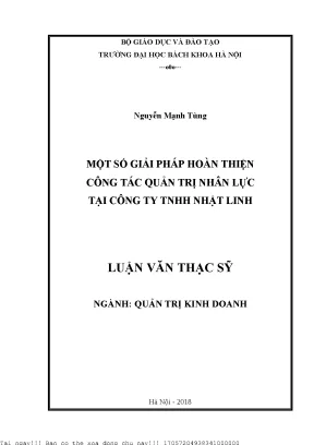 Một số giải pháp hoàn thiện ông tác quản trị nhân lực tại công ty tnhh nhật linh