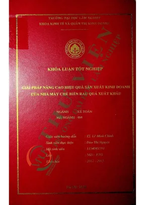Giải pháp nâng cao hiệu quả sản xuất kinh doanh của nhà máy chế biến rau quả xuất khẩu