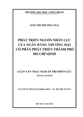 Phát triển nguồn nhân lực của ngân hàng thương mại cổ phần phát triển thành phố hồ chí minh