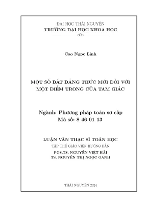 Một số bất đẳng thức mới đối với một điểm trong của tam giác